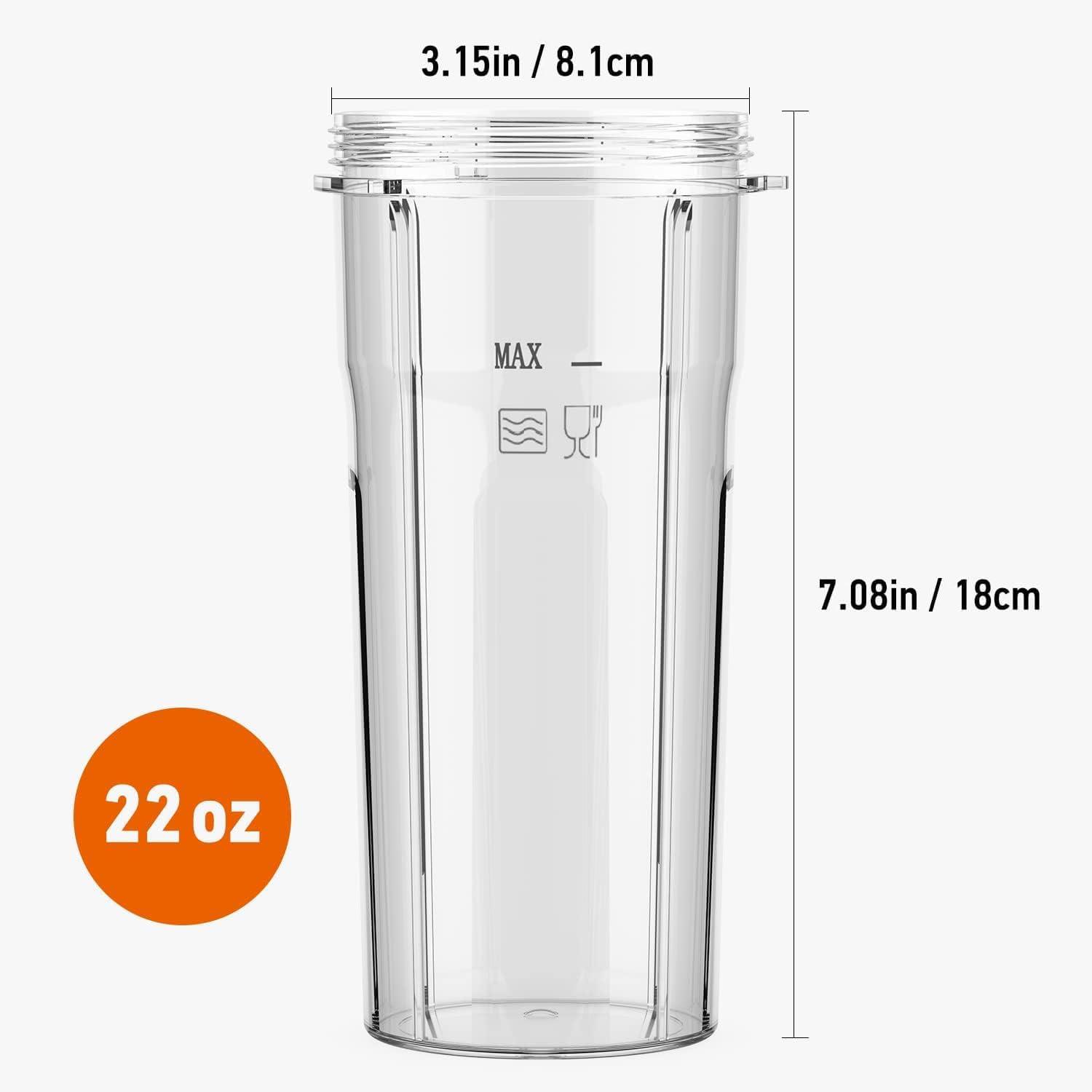 image:image22Oz 650ml Blender Big Cups Replacement with Drinking lid Compatible with KOIOS BL219B BL328B BL337B BL309B Smoothies Blender