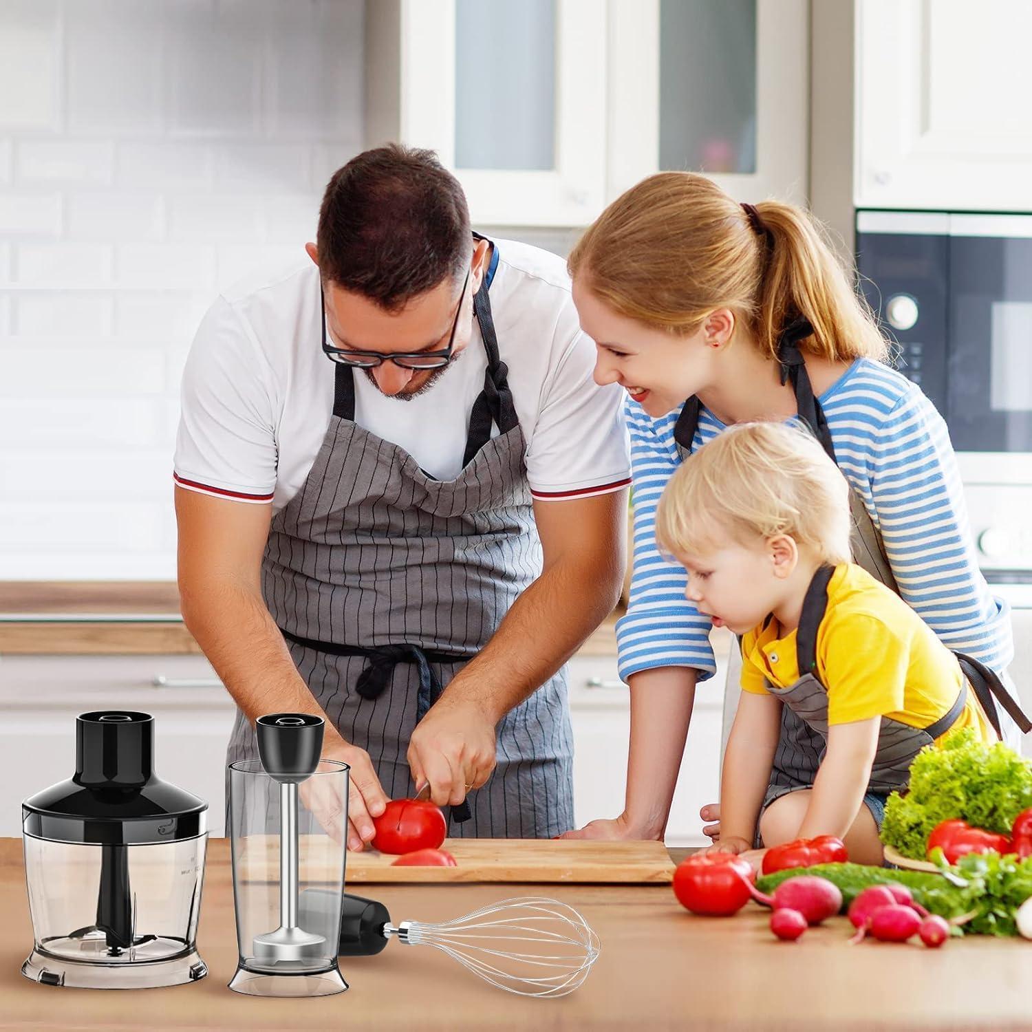image:imageKOIOS 5in1 Hand Immersion Blender 12 Speed Adjustable Emulsifier Handheld Blender 1000W Copper Motor Stainless Steel Blade Hand Mixer with attachments BlueBlack