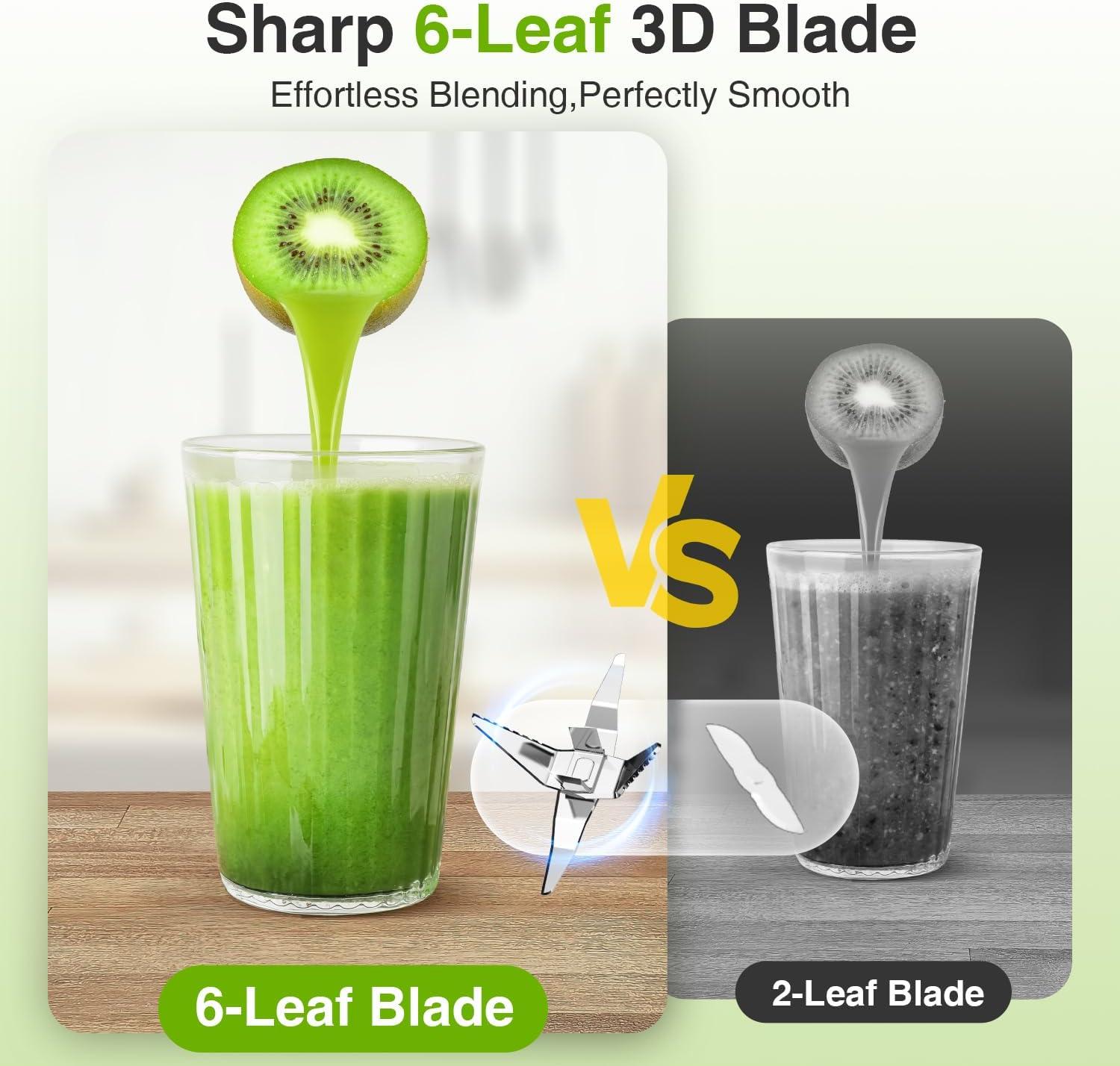 image:imageKOIOS Blender for SmoothiesPersonal Blender for Shakes and Smoothies with 3 22oz ToGo Cups22000 RPM Smoothie MakerDetachable 6leaf Blade Portable Blenders for kitchenBlackBlack