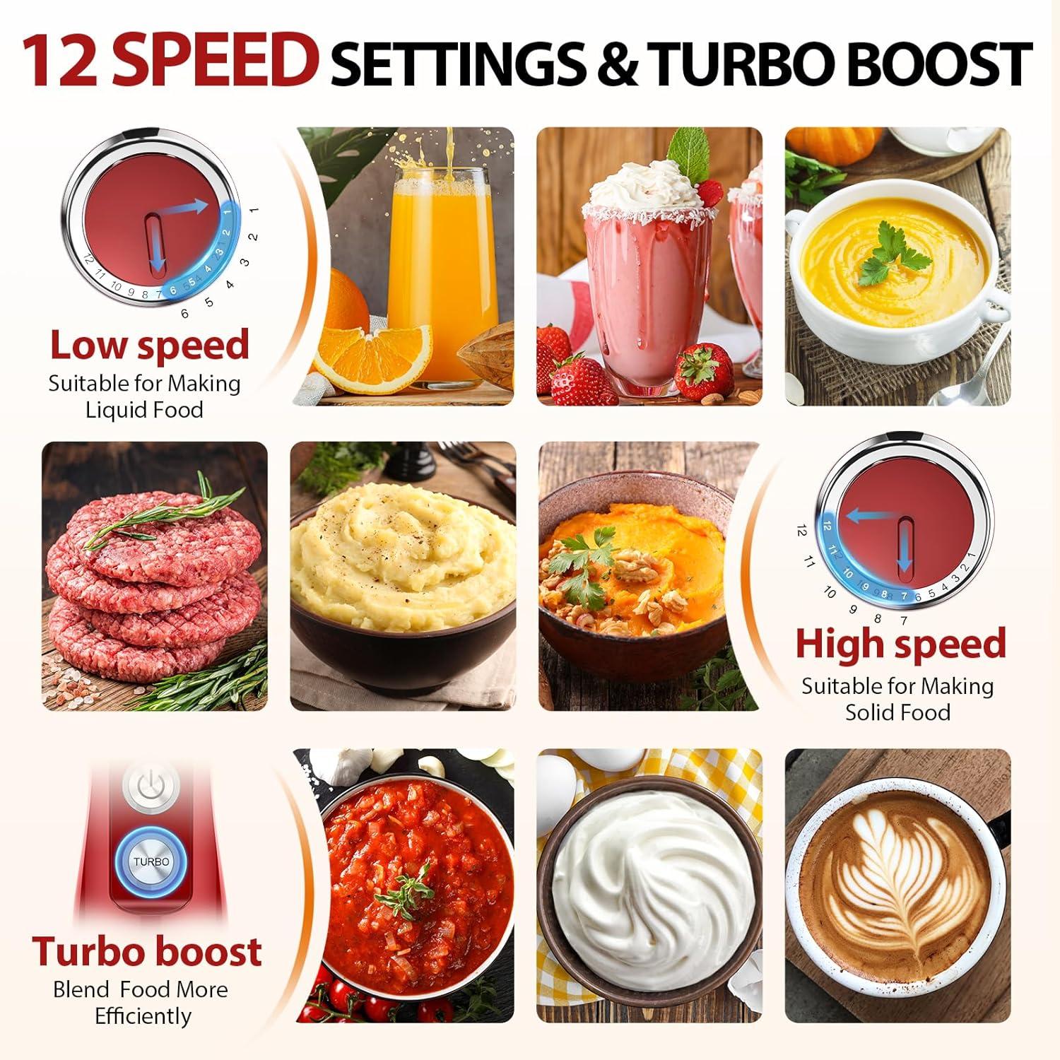 image:imageKOIOS Immersion Blender 1000W Antiscratch 3in1 Hand Blender Upgraded 12 Speed Stainless Steel Blade Stick Blenders with Turbo Mode Whisk and Milk Frother NonBPARed