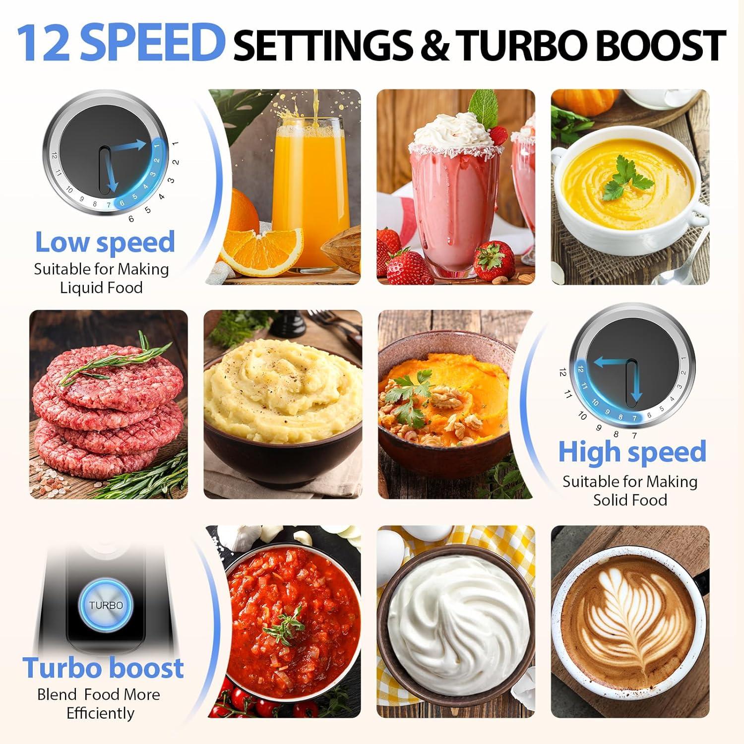 image:imageKOIOS Immersion Blender 1000W Antiscratch 3in1 Hand Blender Upgraded 12 Speed Stainless Steel Blade Stick Blenders with Turbo Mode Whisk and Milk Frother NonBPABlack