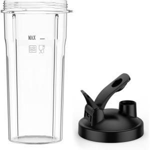 image:image22Oz  650ml Blender Big Cups Replacement with Drinking lid Compatible with KOIOS BL219B BL328B BL337B BL309B Smoothies Blender