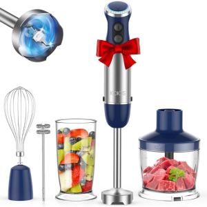 image:imageKOIOS 5in1 Hand Immersion Blender 12 Speed Adjustable Emulsifier Handheld Blender 1000W Copper Motor Stainless Steel Blade Hand Mixer with attachments BlueBlue