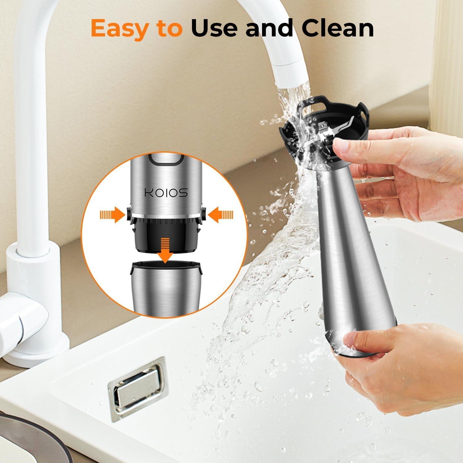 image:imageKOIOS Immersion Blender Handheld Trigger Variable Speed 5in1 Immersion Hand Blender 1100W AntiScratch Stainless Steel Shaft Chopper amp Milk Frother NonBPA for Soup Baby Food and Smoothies