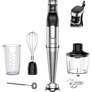 image:imageKOIOS Immersion Blender Handheld  Trigger Variable Speed 5in1 Immersion Hand Blender 1100W AntiScratch Stainless Steel Shaft Chopper amp Milk Frother NonBPA for Soup Baby Food and Smoothies