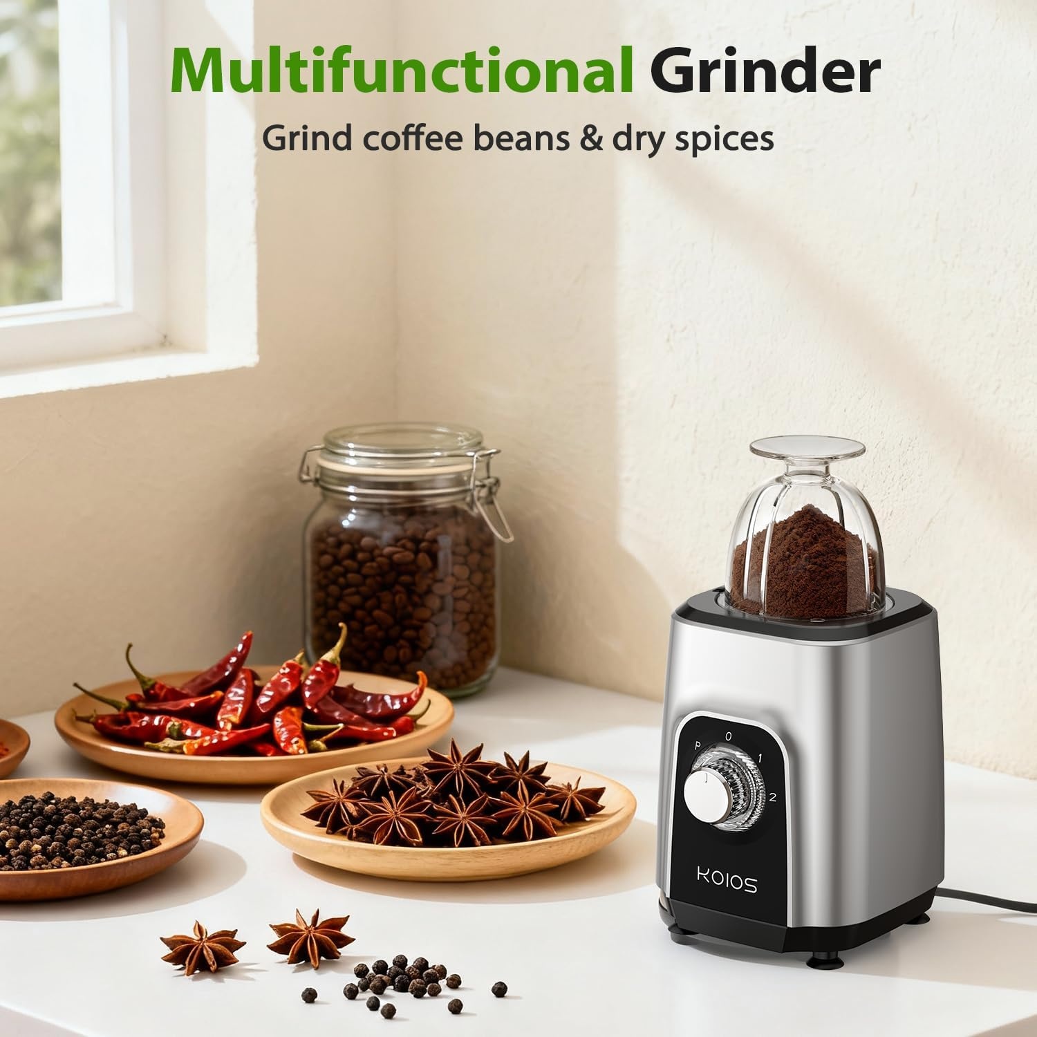 image:imageKOIOS BlenderFood Processor Combo Max 1000W 4 in 1 34oz Pitcher 22oz Blending Cup Meat Grinder amp Vegetable Chopper Spice GrinderBPA Free AllinOne Kitchen System Dishwasher Safe