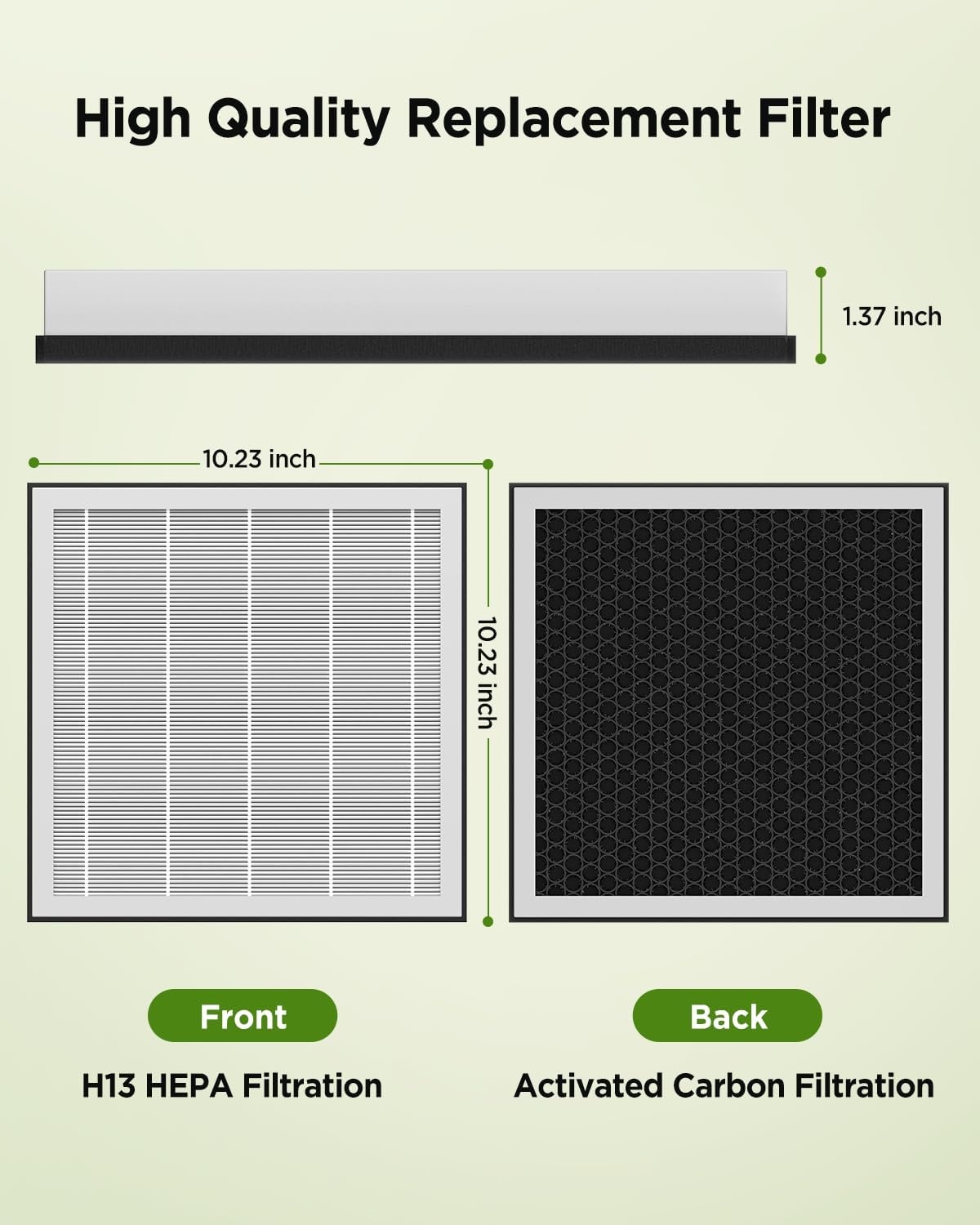 image:image1Pack AP2503 Replacement Filter for KOIOS AP2503 Air Purifier 3in1 H13 True HEPA and Activated Carbon Replacement Filter for Home Large Room Pet Hair Smoke Dust Pollen AP2503 White