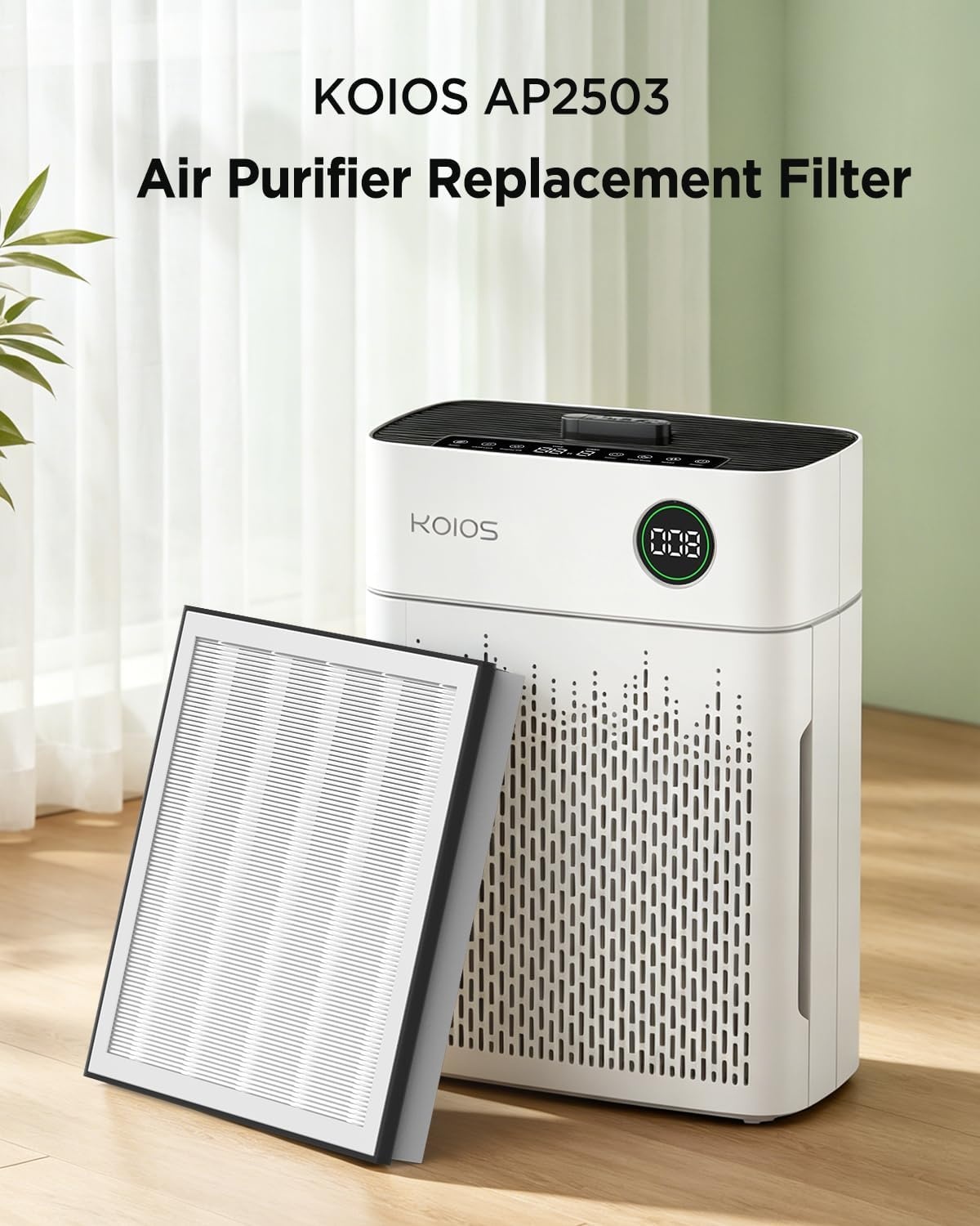 image:image1Pack AP2503 Replacement Filter for KOIOS AP2503 Air Purifier 3in1 H13 True HEPA and Activated Carbon Replacement Filter for Home Large Room Pet Hair Smoke Dust Pollen AP2503 White