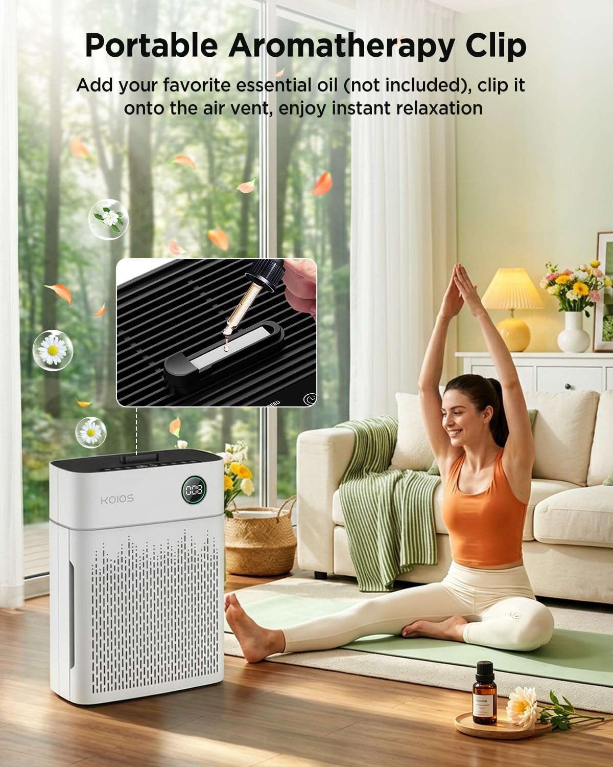 image:imageKOIOS Air Purifiers for Home Bedroom Large Room Up to 2500 sq ft H13 HEPA Air Purifier with Washable Filter PM25 AQI 20dB Sleep Mode for Pet Dander Dust Pollen Smoke Odors AP2503 White