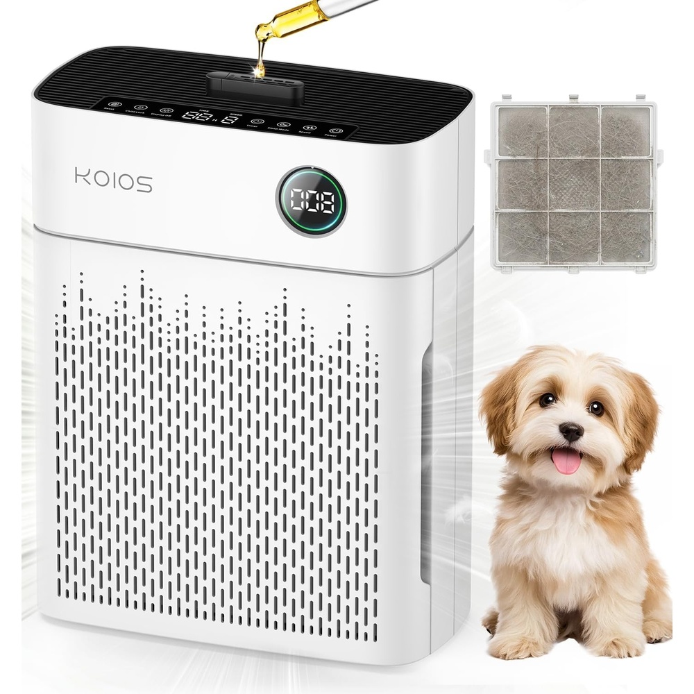 image:imageKOIOS Air Purifiers for Home Bedroom Large Room Up to 2500 sq ft H13 HEPA Air Purifier with Washable Filter PM25 AQI 20dB Sleep Mode for Pet Dander Dust Pollen Smoke Odors AP2503 White