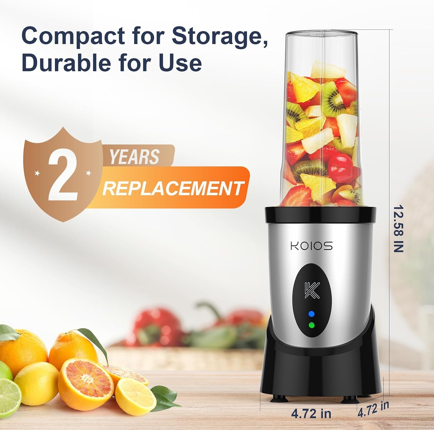 image:imageKOIOS Smoothie Blender 900W Personal Blender for Shakes and Smoothies for Kitchen with 2 Portable Cups 22oz Single Serve Smoothies Maker Mixer for Juices Nutritious Recipe Sky BlueSilver