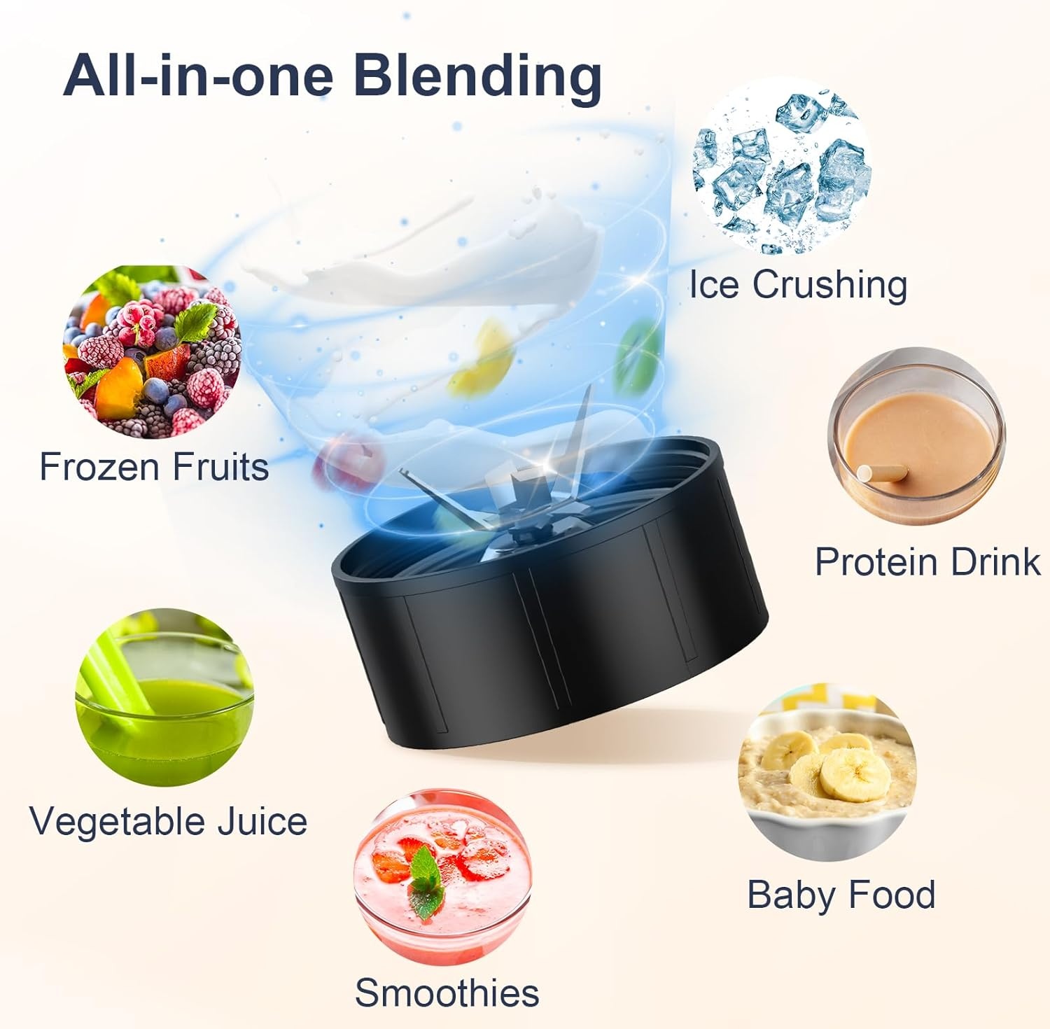 image:imageKOIOS Smoothie Blender 900W Personal Blender for Shakes and Smoothies for Kitchen with 2 Portable Cups 22oz Single Serve Smoothies Maker Mixer for Juices Nutritious Recipe Sky BlueSilver